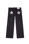 Y2K Vintage Patchwork Jeans for Women – Leopard & Star Print with Metal Rivets, Baggy Wide-Leg Casual Denim