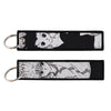 Anime Embroidered Keychain Double-Sided Key Fob 3 x 13 cm (1.2 x 5.1 in) for Backpacks Cars Motorcycles Gift