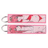Anime Embroidered Keychain Double-Sided Key Fob 3 x 13 cm (1.2 x 5.1 in) for Backpacks Cars Motorcycles Gift
