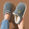 Faux Fur Plush Slippers for Women & Men — Warm Fuzzy Indoor Winter House Slippers with Soft Rubber Sole