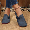 Vintage-Inspired Women's Loafers — Slip-On PU Flats, Comfortable Casual Mom Shoes