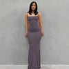 NSANGU Satin Slip Backless Maxi Dress Y2K Sleeveless Spaghetti Strap A-Line Evening Dress