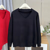 Plus Size V-Neck Hollow Knit Sweater Women's Autumn Casual Pullover
