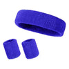 3-Pack Athletic Sweatband Set Headbands and Wristbands for Running, Cycling, Yoga (Polyester)