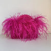Pearl Bead Feather Fur Acrylic Crystal Box Clutch — Handmade Evening Party Handbag