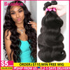 Body Wave Brazilian Remy Hair Bundles 1/3/4-Pack Human Hair Extensions Natural and Jet Black 8-32 in (20-81 cm)