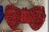 Rhinestone Bow Evening Clutch Minaudiere - Sparkling Bridal Wedding Bag 18 cm (7.1 in) with Chain