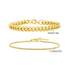 2-Pack Men's Stainless Steel Chain Bracelets — Twist Rope & Cuban Link, Silver Gold Black, 18/21/23 cm (7.1/8.3/9.1 in)