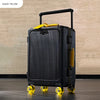 Front-Opening Polycarbonate Carry-On Spinner with Aluminum Frame, Laptop Compartment, USB Charging Port & Lock