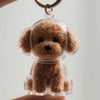 Dog Hair Storage Keychain Pendant Cute Resin Dog Fur Keeper Bag Charm for Car Keys, Couples & Gifts