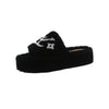Women's Plush Faux Fur Slides Furry Flip Flop Home Party Slippers