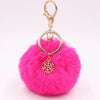 Snowflake Pom Pom Keychain for Women Soft Fur Car Key Ring Christmas Gift