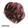Satin Sleep Bonnet with Headband 11-Inch (28 cm) Extra-Large Silk-Lined Night Cap for Women & Kids