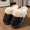 Faux Suede Cotton Slippers - Warm Winter Indoor/Outdoor House Shoes for Men & Women