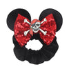 Disney Mouse Ears Sequin Velvet Bow Elastic Headband 4 in (10 cm) – Women's & Girls Party Hair Accessory