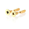2-Pack Punk Stainless Steel Nail Spike Stud Earrings for Men & Women - Gold & Black Cartilage Tragus Helix Piercing