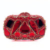 Red Crystal Rhinestone Clutch - Bridal Evening Minaudiere Handbag for Wedding & Party