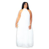 Plus Size Halter Bandage Sleeveless Maxi Dress – Hollow-Out Split A-Line Evening Gown
