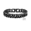 Bold Heavy Cuban Link Bracelet for Men — Stainless Steel Oxidized Wristband, 8mm & 12mm Width, 19cm (7.5in) / 21.5cm (8.5in)