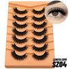 3D Faux Mink Wispy Cat-Eye False Eyelashes – 10 Pairs, Layered Natural-Look Lashes (15–20 mm / 0.59–0.79 in)