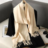Women's Winter Scarf, Thick Cashmere-Look Pashmina Shawl with Tassels, Windproof Wrap, 175+ cm (69+ in) — 62 Colors