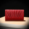 Pleated Gold Satin Envelope Shoulder Crossbody Bag - Evening Clutch for Weddings & Parties