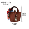Mini Leather Basket Bag Keychain - Cute Round Pendant Handbag for Bluetooth Earbuds & Small Items