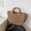 Handmade Straw Woven Bucket Tote Bag for Women – Boho Beach, Travel & Shopping Bag