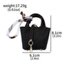 Mini Leather Basket Bag Keychain - Cute Round Pendant Handbag for Bluetooth Earbuds & Small Items