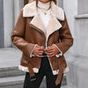 Fitaylor Women's Faux Fur Lined Faux Leather Motorcycle Jacket - Thick Warm Winter Coat