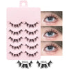 5 Pairs Manga Wispy Strip Lashes Soft Natural Long False Eyelashes for Anime Makeup