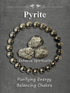 Natural Pyrite Bead Bracelet Unisex Healing Stone Jewelry for Wealth Abundance and Protection