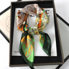 Satin Square Scarf 70cm (27.6 in) Silk-Look Polyester Neck & Hair Tie Bandana for Women Floral Headscarf Hijab