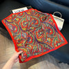 Luxury Square Silk-Feel Scarf 70 x 70 cm (27.6 x 27.6 in) Korean Fashion Floral Bandana Kerchief Wrap