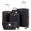 3-Piece Hardside Luggage Set 28/24/20 in ABS Suitcases with TSA Lock & 360° Double Spinner Wheels