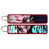 Anime Embroidered Keychain Double-Sided Key Fob 3 x 13 cm (1.2 x 5.1 in) for Backpacks Cars Motorcycles Gift