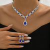 3-Piece Women's Crystal Drop Necklace & Earrings Set for Wedding and Evening