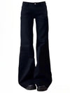 Keramo Women's Baggy Black Denim Jeans – Y2K Washed Vintage Low-Rise Straight-Leg Trousers