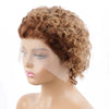 Pixie Cut Curly Human Hair Wig 13x1 Lace Front Short Bob 6-8 in (15-20 cm) Natural Black (1B)