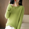 Women Striped Knit O-Neck Pullover Sweater Loose Long Sleeve Autumn Winter Casual Korean Fashion
