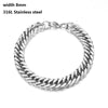 316L Stainless Steel Cuban Figaro Chain Bracelet, Unisex Vintage Punk K-Pop Link Bracelet