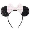 Disney Sequined Mouse Ear Headband with Rainbow Bow, Festival Party Hairband for Women & Girls