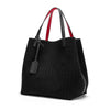 Women's Large Capacity Nylon Shoulder Bag - Crossbody Tote with Letter Accent for Daily Commuter