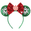 Mickey Mouse Sequin Ear Headband - Disney Princess Bow Hairband for Women, Girls & Kids, Party Cosplay