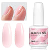 Builder Nail Gel 4 Colors — Base Coat & Strengthener, Extension Gel & Rhinestone Glue, Brush-in-Bottle 15ml (0.51 fl oz)