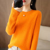 Women Striped Knit O-Neck Pullover Sweater Loose Long Sleeve Autumn Winter Casual Korean Fashion