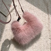 Luxury Faux Fur Shoulder Bag for Women - Plush Evening Clutch Fluffy Small Crossbody Tote with Adjustable Strap