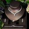 Classic Rectangular Cubic Zirconia Bridal Necklace and Earring Set CZ Wedding Jewelry