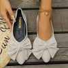 Summer Women's Bow Pointed-Toe Slip-On Flats — Breathable Casual Loafers for Walking