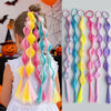 6-Pack Rainbow Ponytail Hair Extensions for Kids & Girls - Pre-Braided Colorful Hairpieces Lightweight Synthetic Braids for Parties and Gifts